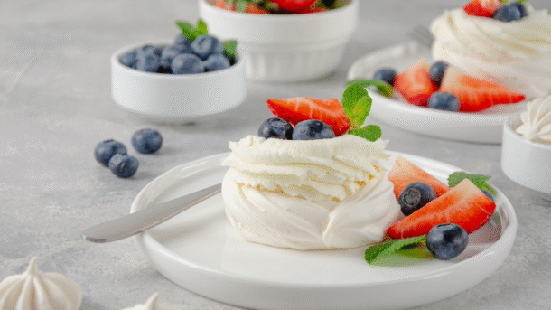 Mini Pavlovas with Fresh Berries A Delicate Dessert Delight